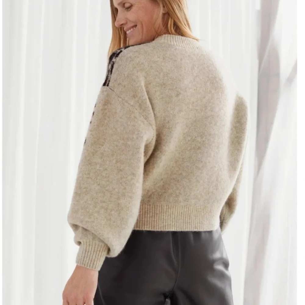 & OTHER STORIES Sweater Women's Large Alpaca Wool Jacquard Knit Pullover - Picture 8 of 11